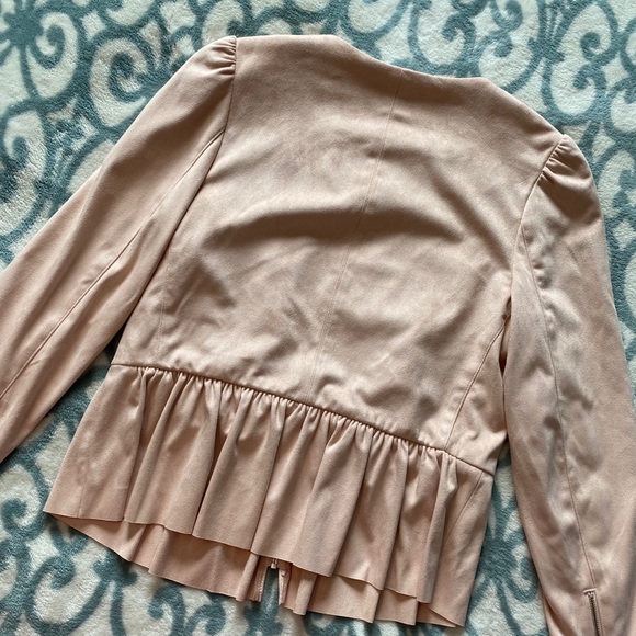 NWT Pink Suede Ruffle Jacket - Picture 4 of 5